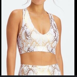 M Fabletics Snake Print sports bra and leggings set.